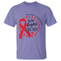 HIV Awareness Red Ribbon Support Gift T Shirt We Fight Together - Wonder Print Shop
