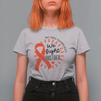 HIV Awareness Red Ribbon Support Gift T Shirt For Women We Fight Together - Wonder Print Shop