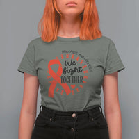 HIV Awareness Red Ribbon Support Gift T Shirt For Women We Fight Together - Wonder Print Shop