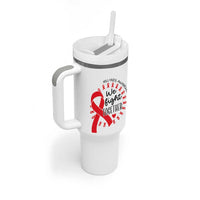 HIV Awareness Red Ribbon Support Gift Tumbler With Handle We Fight Together - Wonder Print Shop