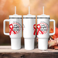 HIV Awareness Red Ribbon Support Gift Tumbler With Handle We Fight Together - Wonder Print Shop