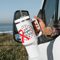HIV Awareness Red Ribbon Support Gift Tumbler With Handle We Fight Together - Wonder Print Shop