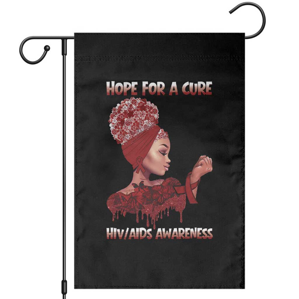 Hope For A Cure HIV Awareness Garden Flag Support Squad Gift - Wonder Print Shop
