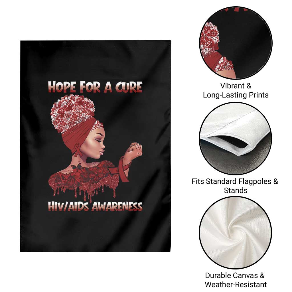 Hope For A Cure HIV Awareness Garden Flag Support Squad Gift - Wonder Print Shop