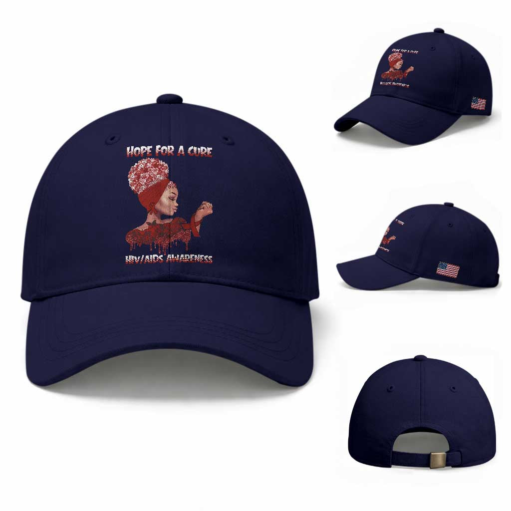 Hope For A Cure HIV Awareness Baseball Cap Support Squad Gift