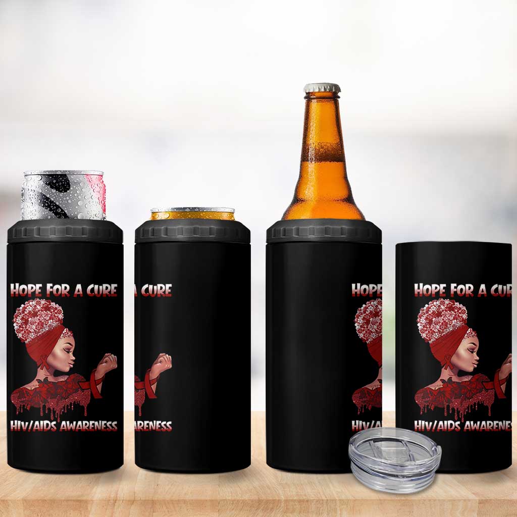Hope For A Cure HIV Awareness 4 in 1 Can Cooler Tumbler Support Squad Gift - Wonder Print Shop