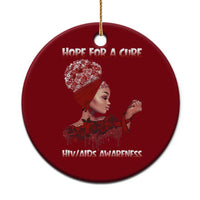 Hope For A Cure HIV Awareness Ceramic Ornament Support Squad Gift - Wonder Print Shop