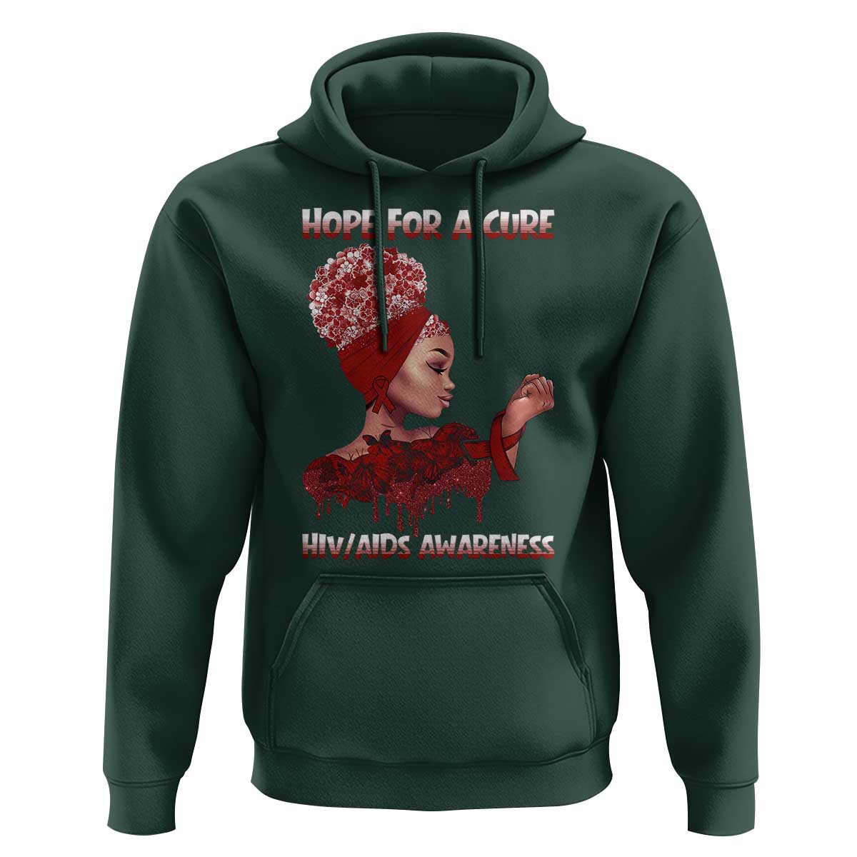 Hope For A Cure HIV Awareness Hoodie Support Squad Gift - Wonder Print Shop