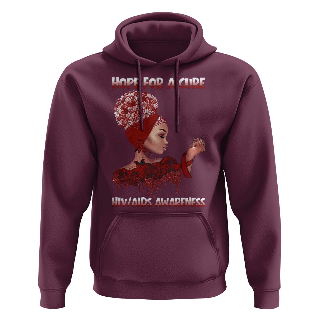 Hope For A Cure HIV Awareness Hoodie Support Squad Gift - Wonder Print Shop