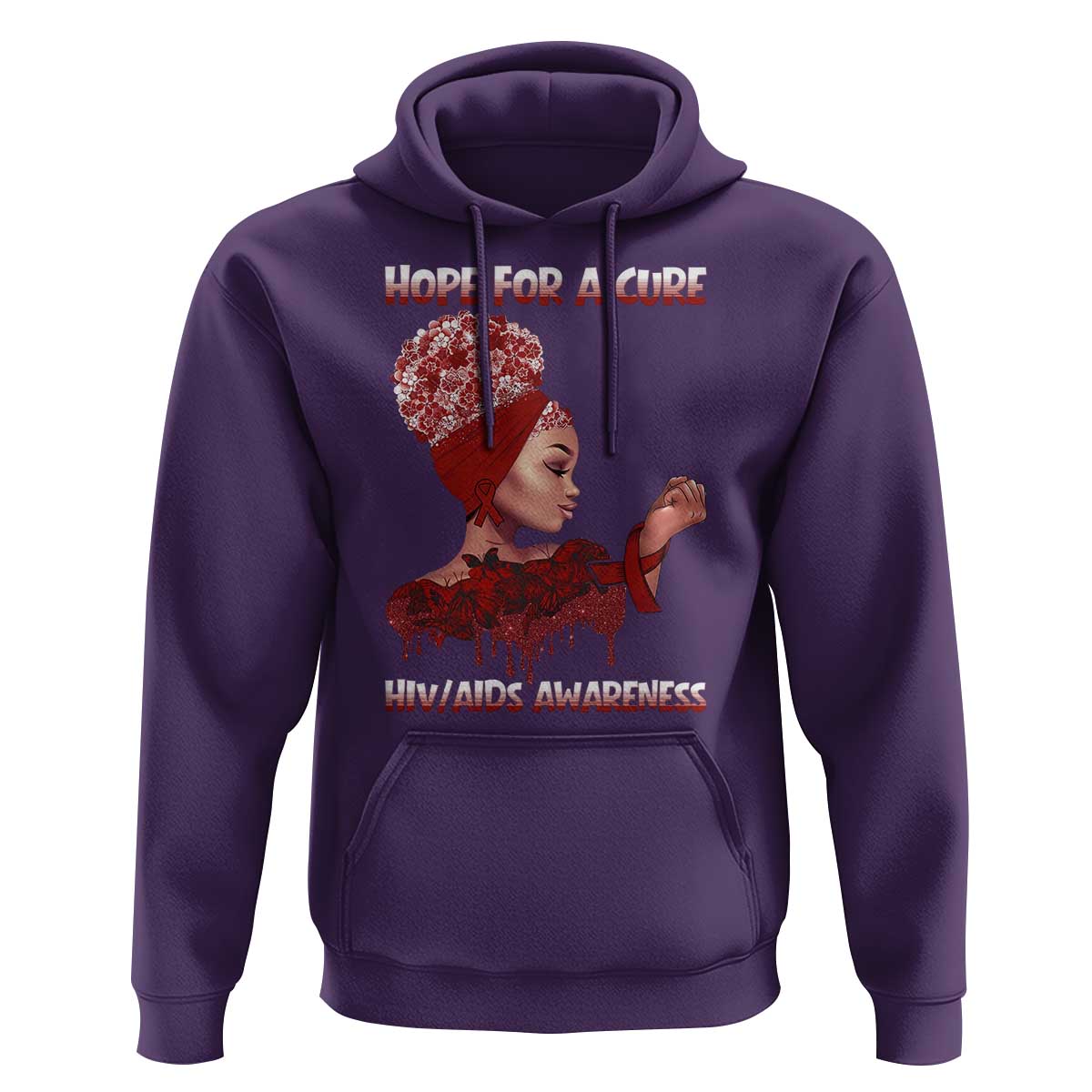 Hope For A Cure HIV Awareness Hoodie Support Squad Gift - Wonder Print Shop