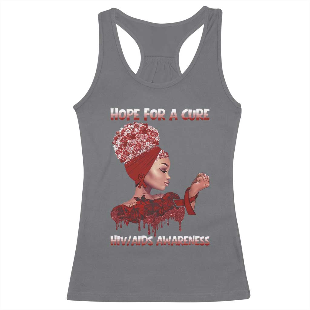 Hope For A Cure HIV Awareness Racerback Tank Top Support Squad Gift - Wonder Print Shop