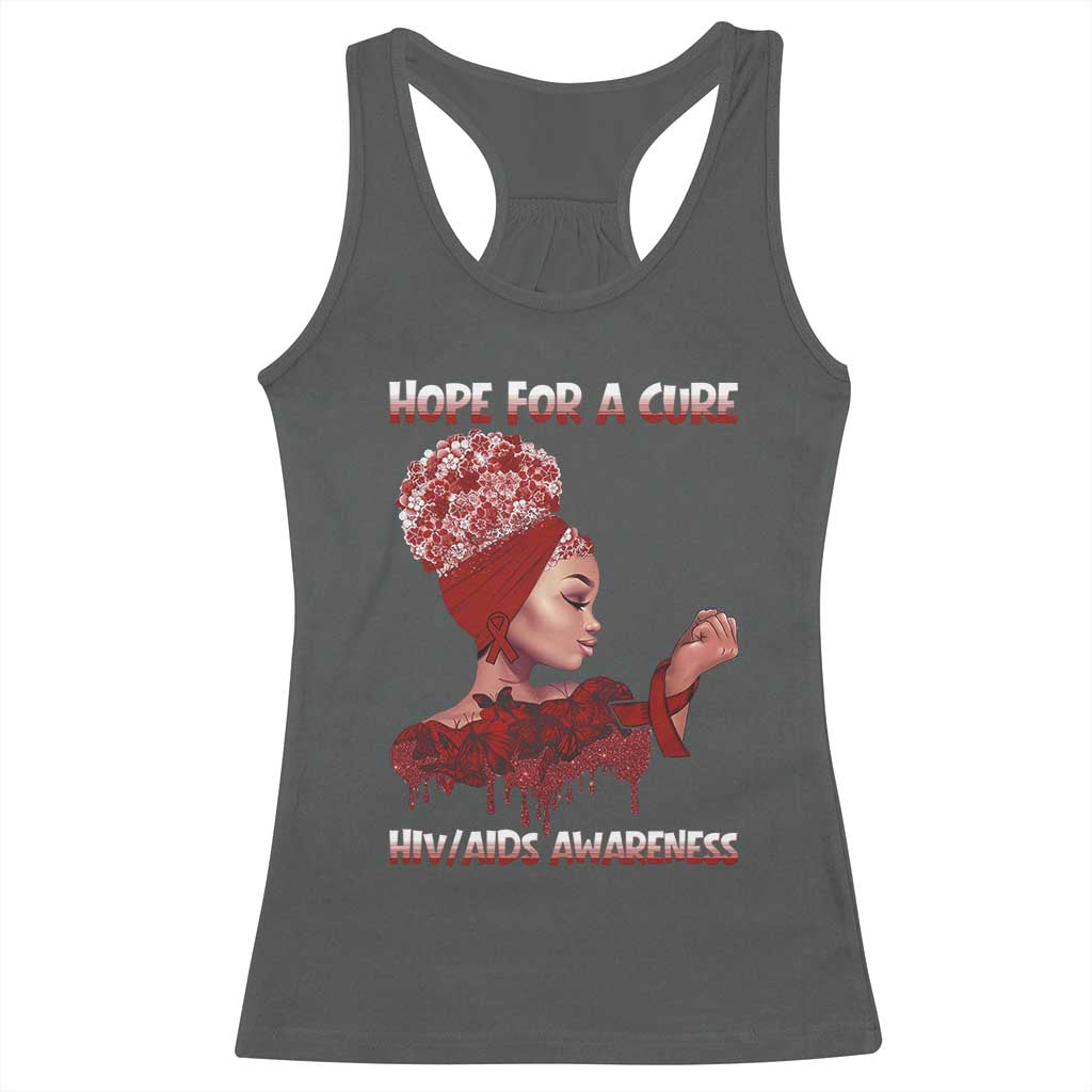 Hope For A Cure HIV Awareness Racerback Tank Top Support Squad Gift - Wonder Print Shop