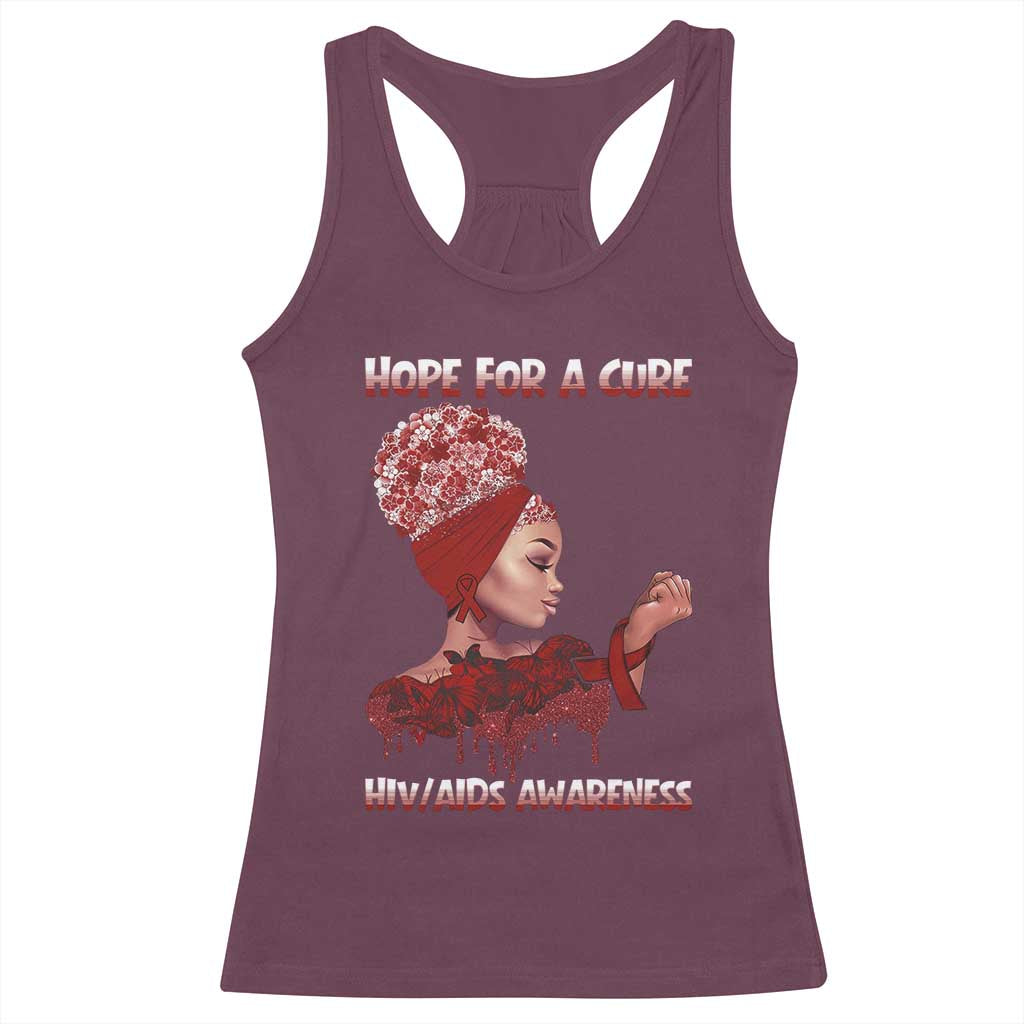 Hope For A Cure HIV Awareness Racerback Tank Top Support Squad Gift - Wonder Print Shop