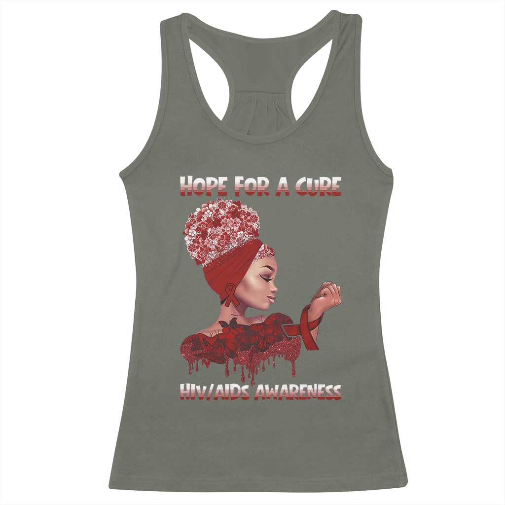 Hope For A Cure HIV Awareness Racerback Tank Top Support Squad Gift - Wonder Print Shop