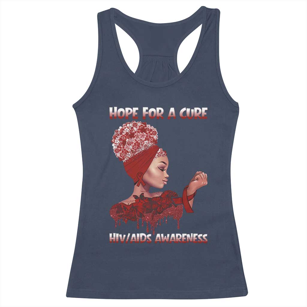 Hope For A Cure HIV Awareness Racerback Tank Top Support Squad Gift - Wonder Print Shop