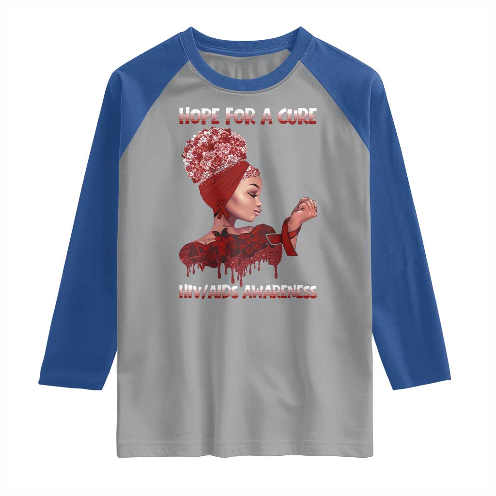 Hope For A Cure HIV Awareness Raglan Shirt Support Squad Gift - Wonder Print Shop