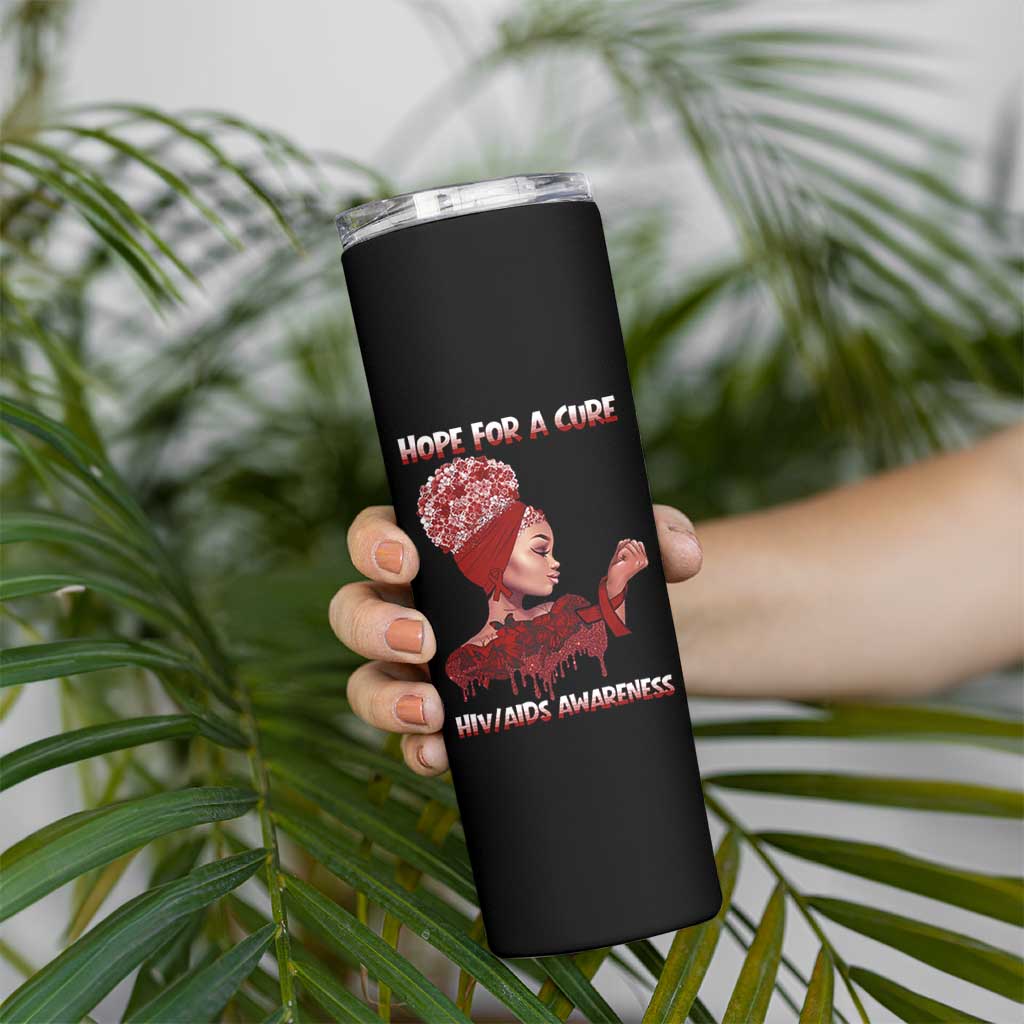 Hope For A Cure HIV Awareness Skinny Tumbler Support Squad Gift - Wonder Print Shop