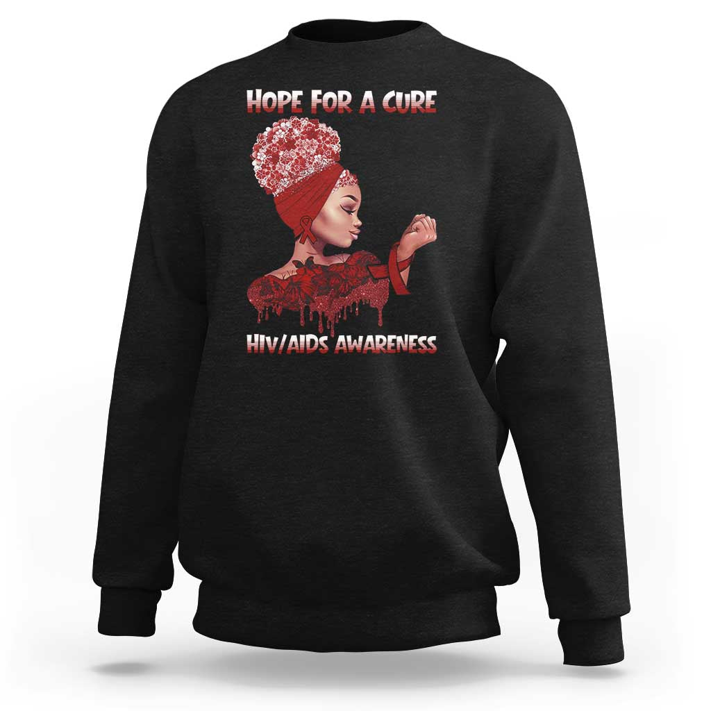 Hope For A Cure HIV Awareness Sweatshirt Support Squad Gift - Wonder Print Shop