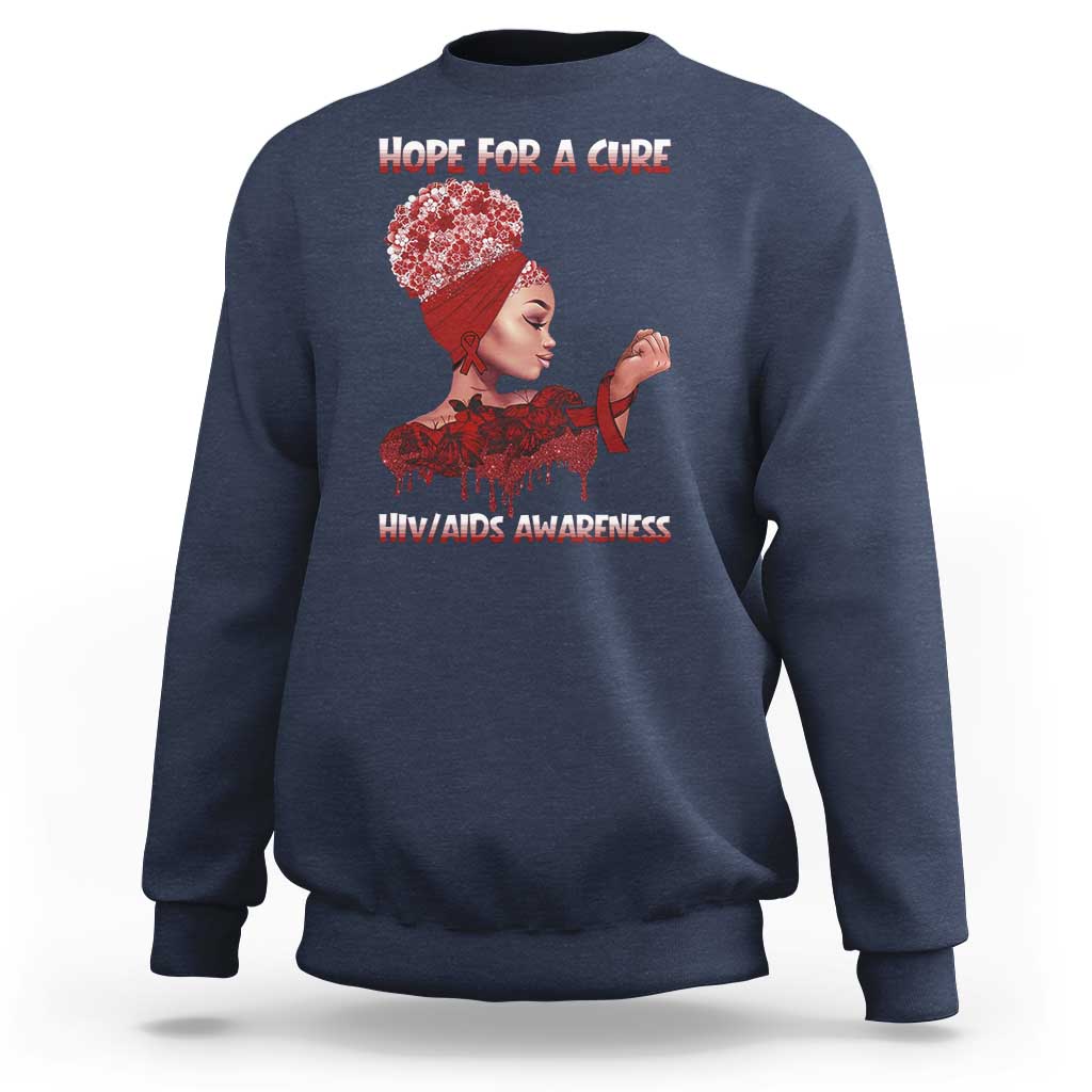 Hope For A Cure HIV Awareness Sweatshirt Support Squad Gift - Wonder Print Shop