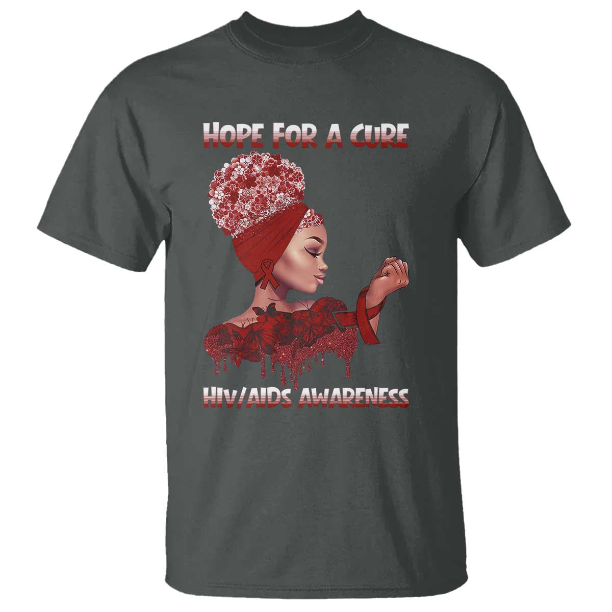 Hope For A Cure HIV Awareness T Shirt Support Squad Gift - Wonder Print Shop