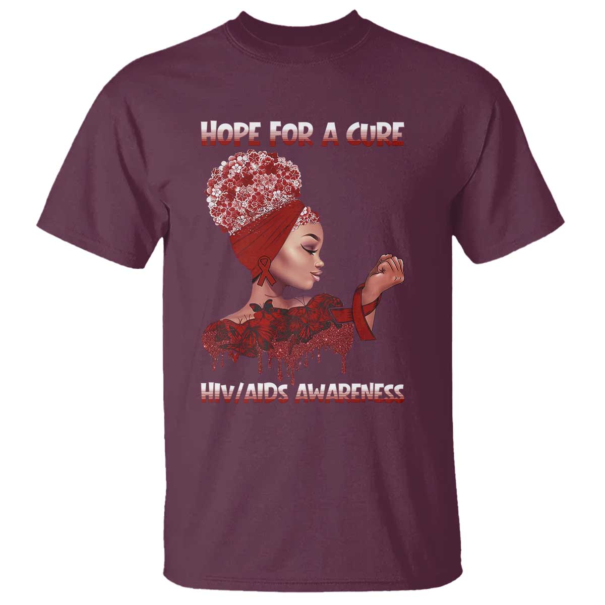 Hope For A Cure HIV Awareness T Shirt Support Squad Gift - Wonder Print Shop