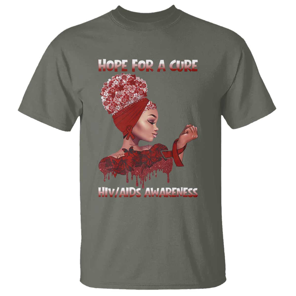 Hope For A Cure HIV Awareness T Shirt Support Squad Gift - Wonder Print Shop