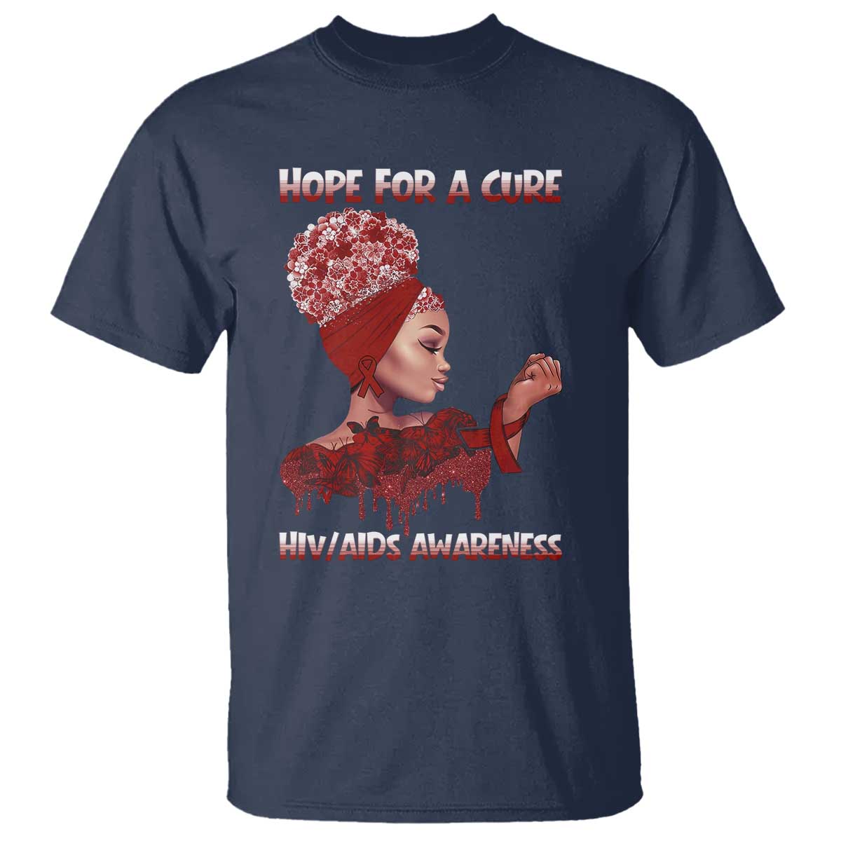 Hope For A Cure HIV Awareness T Shirt Support Squad Gift - Wonder Print Shop