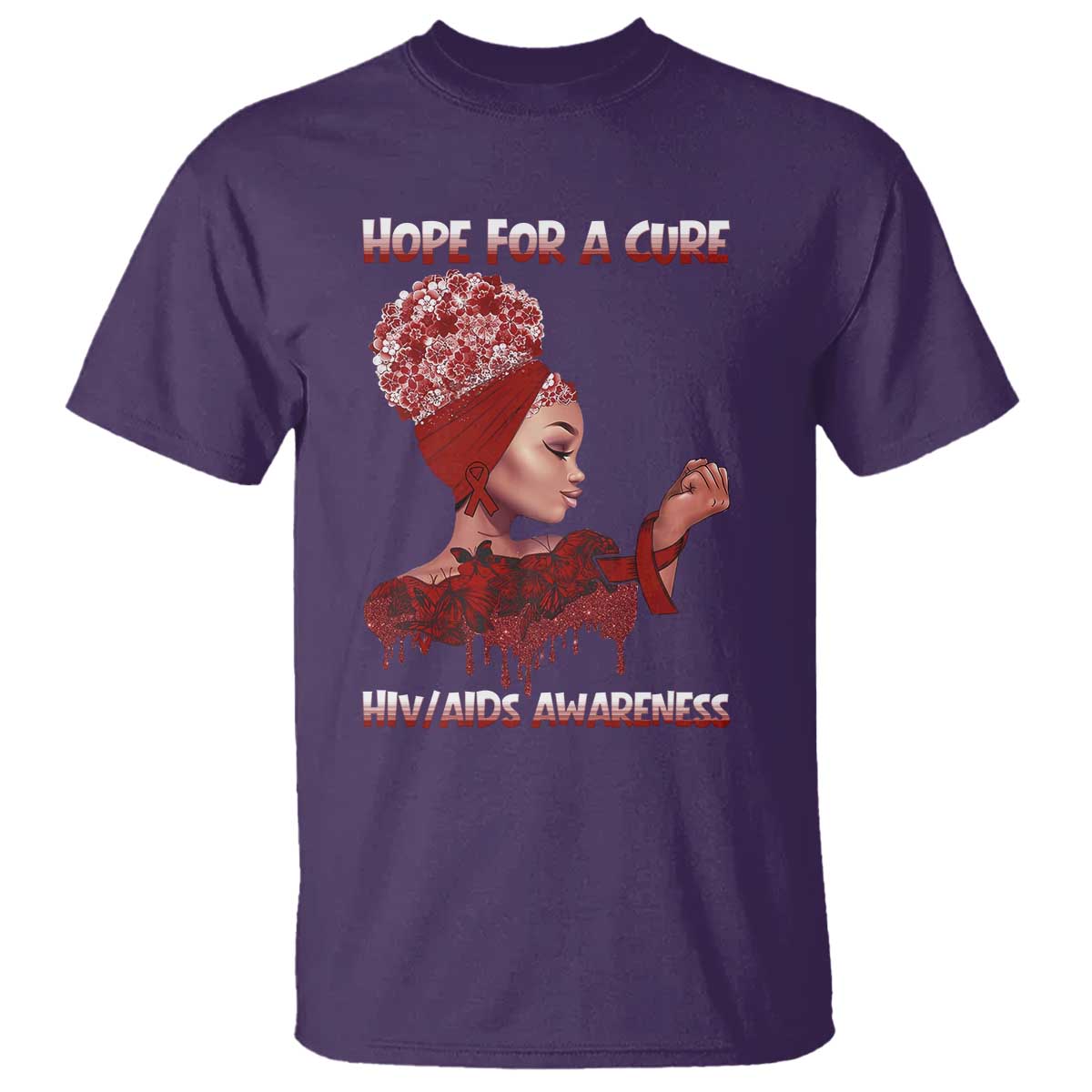 Hope For A Cure HIV Awareness T Shirt Support Squad Gift - Wonder Print Shop