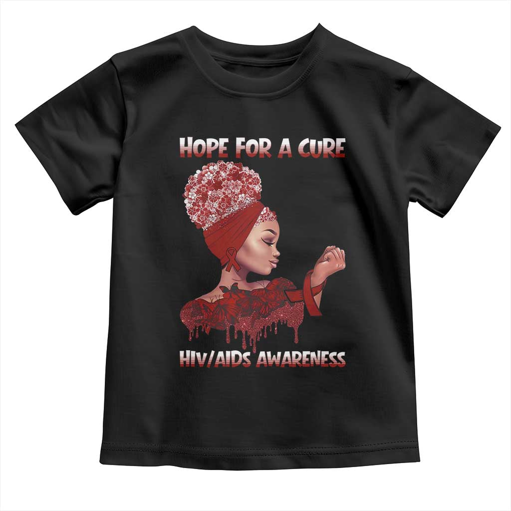 Hope For A Cure HIV Awareness Toddler T Shirt Support Squad Gift - Wonder Print Shop