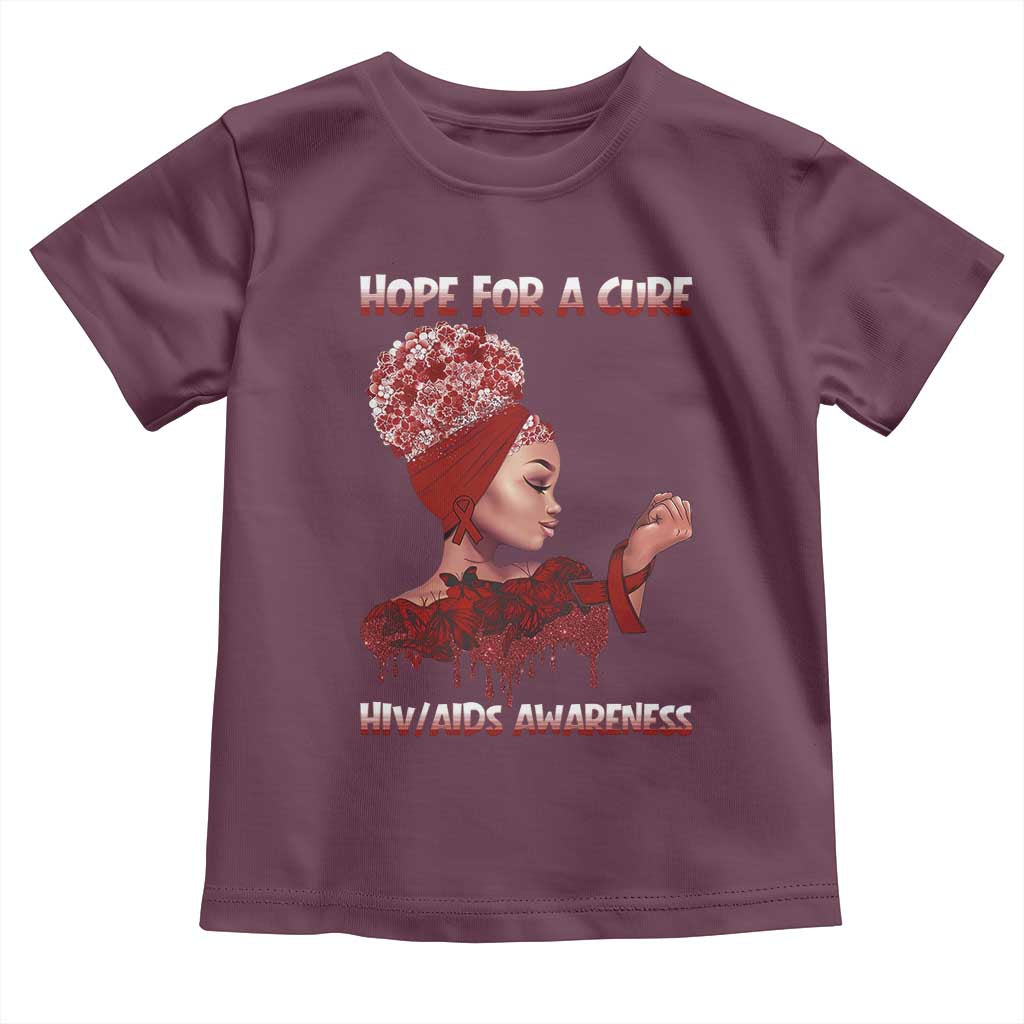 Hope For A Cure HIV Awareness Toddler T Shirt Support Squad Gift - Wonder Print Shop
