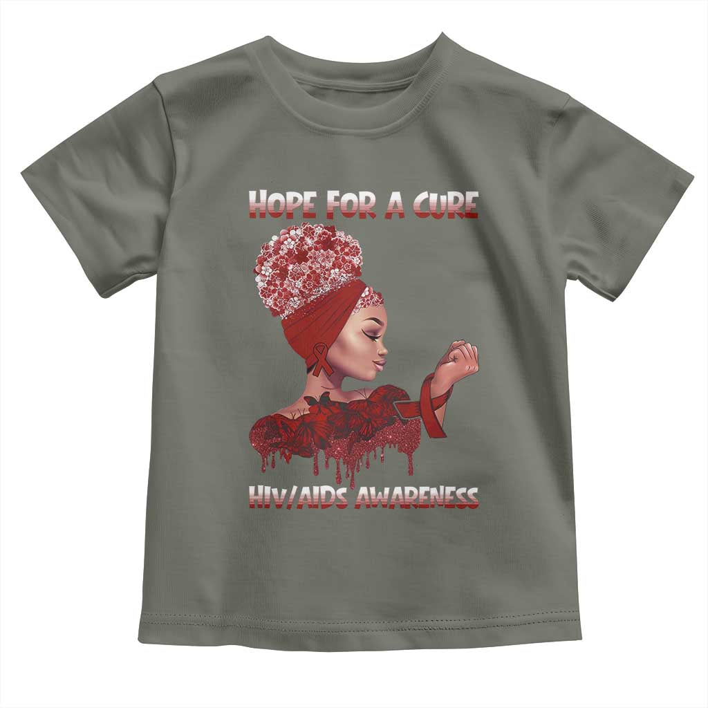 Hope For A Cure HIV Awareness Toddler T Shirt Support Squad Gift - Wonder Print Shop