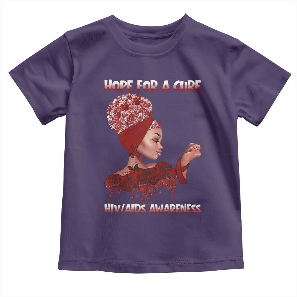 Hope For A Cure HIV Awareness Toddler T Shirt Support Squad Gift - Wonder Print Shop