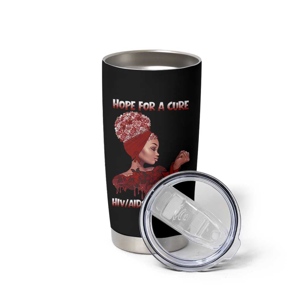 Hope For A Cure HIV Awareness Tumbler Cup Support Squad Gift - Wonder Print Shop