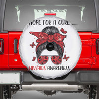 Hope For A Cure HIV Awareness Spare Tire Cover Strong Woman Red Ribbon Gift - Wonder Print Shop