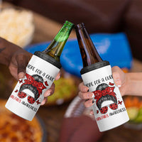 Hope For A Cure HIV Awareness 4 in 1 Can Cooler Tumbler Strong Woman Red Ribbon Gift - Wonder Print Shop