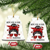 Hope For A Cure HIV Awareness Ceramic Ornament Strong Woman Red Ribbon Gift - Wonder Print Shop