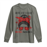 Hope For A Cure HIV Awareness Long Sleeve Shirt Strong Woman Red Ribbon Gift - Wonder Print Shop