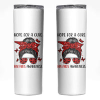 Hope For A Cure HIV Awareness Skinny Tumbler Strong Woman Red Ribbon Gift - Wonder Print Shop