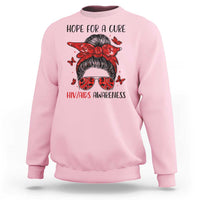 Hope For A Cure HIV Awareness Sweatshirt Strong Woman Red Ribbon Gift - Wonder Print Shop