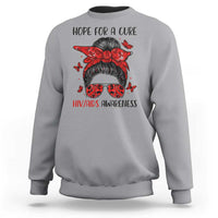 Hope For A Cure HIV Awareness Sweatshirt Strong Woman Red Ribbon Gift - Wonder Print Shop