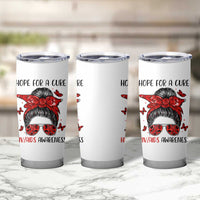 Hope For A Cure HIV Awareness Tumbler Cup Strong Woman Red Ribbon Gift - Wonder Print Shop