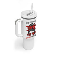Hope For A Cure HIV Awareness Tumbler With Handle Strong Woman Red Ribbon Gift - Wonder Print Shop