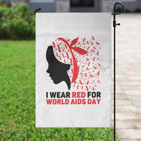 I Wear Red For World AIDS Day Garden Flag HIV Awareness Dragonfly Support Gift - Wonder Print Shop