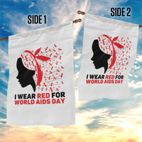 I Wear Red For World AIDS Day Garden Flag HIV Awareness Dragonfly Support Gift - Wonder Print Shop