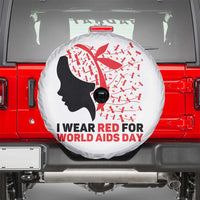 I Wear Red For World AIDS Day Spare Tire Cover HIV Awareness Dragonfly Support Gift - Wonder Print Shop