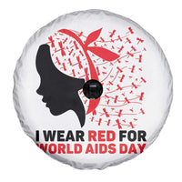 I Wear Red For World AIDS Day Spare Tire Cover HIV Awareness Dragonfly Support Gift - Wonder Print Shop
