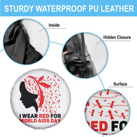 I Wear Red For World AIDS Day Spare Tire Cover HIV Awareness Dragonfly Support Gift - Wonder Print Shop
