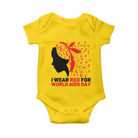 I Wear Red For World AIDS Day Baby Onesie HIV Awareness Dragonfly Support Gift - Wonder Print Shop