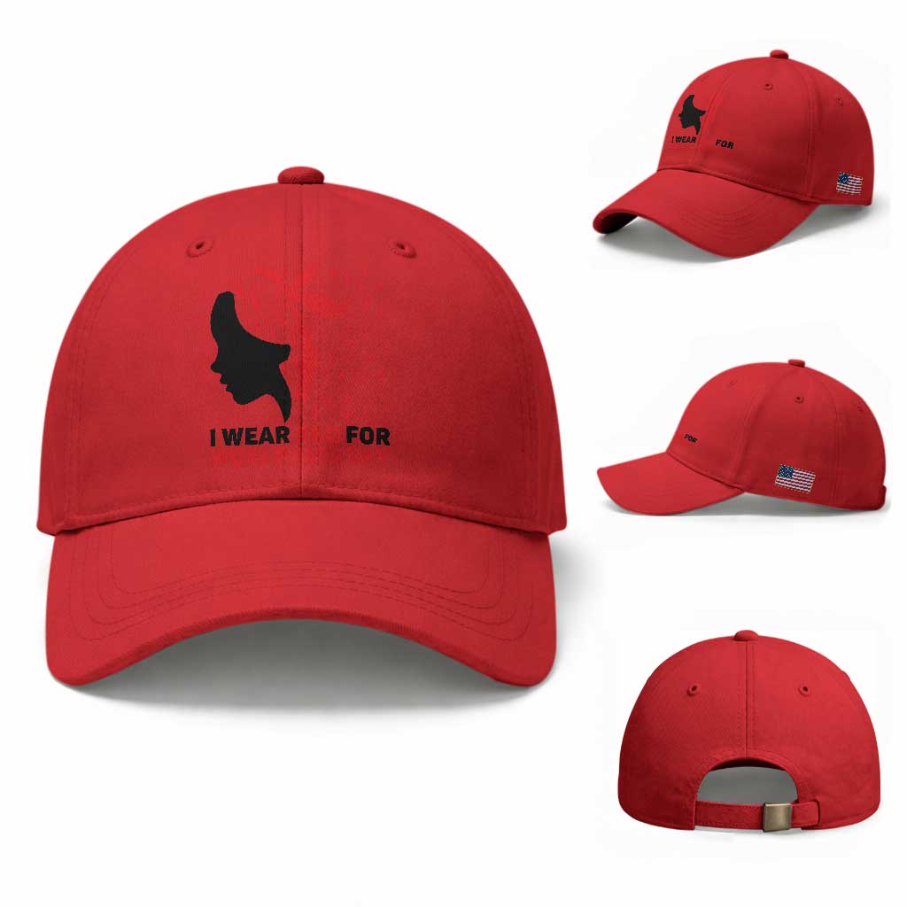 I Wear Red For World AIDS Day Baseball Cap HIV Awareness Dragonfly Support Gift