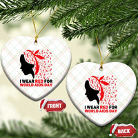 I Wear Red For World AIDS Day Ceramic Ornament HIV Awareness Dragonfly Support Gift - Wonder Print Shop